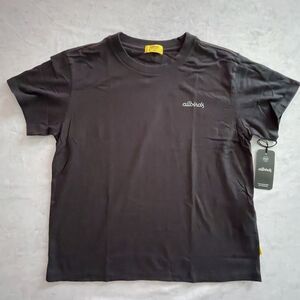 allbirds Womens T Shirt Black Crew Neck Short Sleeve Organic Cotton Logo Size M